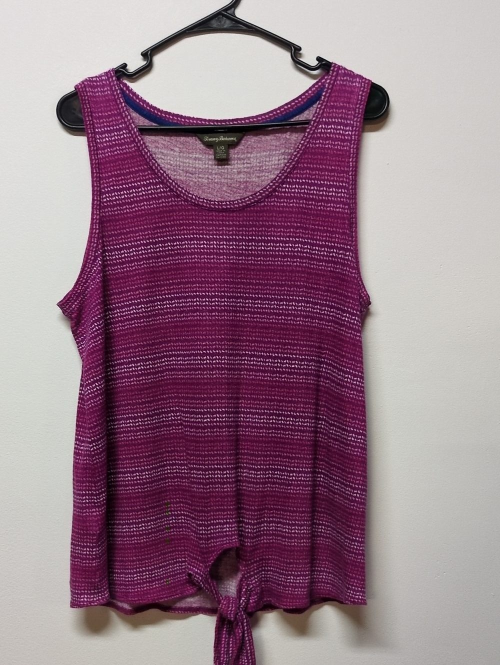 Tommy Bahama Tie Front Tank Top Stripe, Size L
